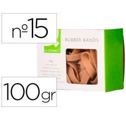Bandas elasticas q-connect 100 gr 150x9 mm numero 15