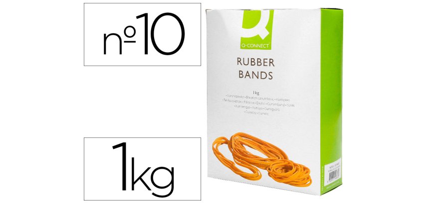 Bandas elasticas q-connect 1000 gr 100 x 9 mm numero 10