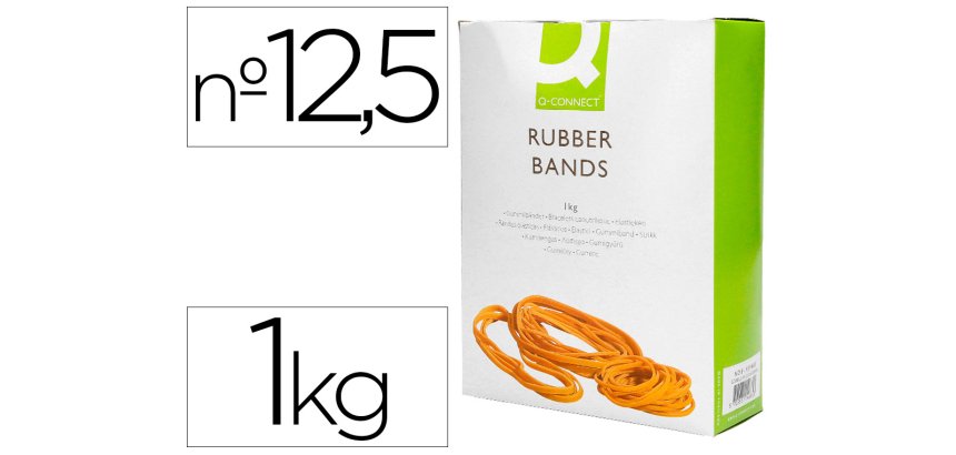 Bandas elasticas q-connect 1000 gr 125 x 9 mm numero 12,5
