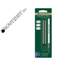 Recambio roller monteverde compatibles con los de montblanc blister 2 unidades color negro punta fina