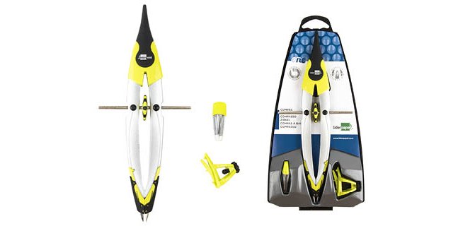 Compas liderpapel one con bigotera adaptador universal yminas colores surtidos