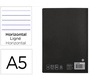 Libreta liderpapel tapa negra a5 80 hojas 60gr horizontal con doble margen
