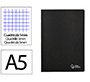 Libreta liderpapel tapa negra a5 80 hojas 60gr cuadro 5mm con doble margen