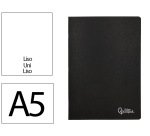 Libreta liderpapel tapa negra a5 80 hojas 60gr liso con doble margen
