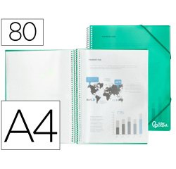 Carpeta liderpapel escaparate con espiral y fundas polipropileno din a4