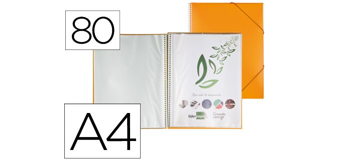 Carpeta liderpapel escaparate con espiral y fundas polipropileno din a4