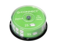 Dvd-r q-connect capacidad 4,7gb duracion 120min velocidad 16x bote de 25 unidades