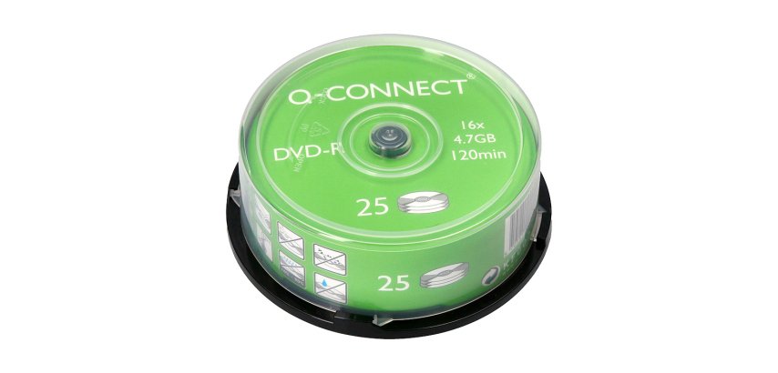 Dvd-r q-connect capacidad 4,7gb duracion 120min velocidad 16x bote de 25 unidades