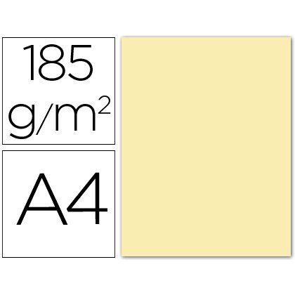 Cartulina guarro din a4 crema 185 gr paquete 50 hojas