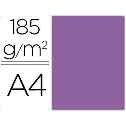 Cartulina guarro din a4 violeta 185 gr paquete 50 hojas