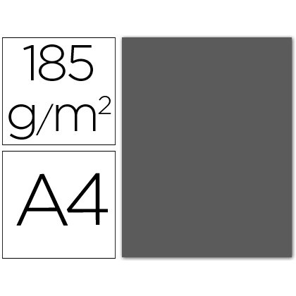 Cartulina guarro din a4 gris plomo 185 gr paquete 50 h