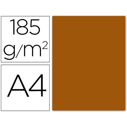 Cartulina guarro din a4 marron chocolate 185 gr paquete 50 hojas