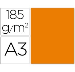 Cartulina guarro din a3 naranja 185 gr paquete 50 hojas