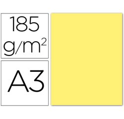 Cartulina guarro din a3 amarillo 185 gr paquete 50 hojas