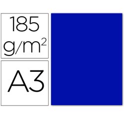 Cartulina guarro din a3 azul ultramar 185 gr paquete 50 hojas