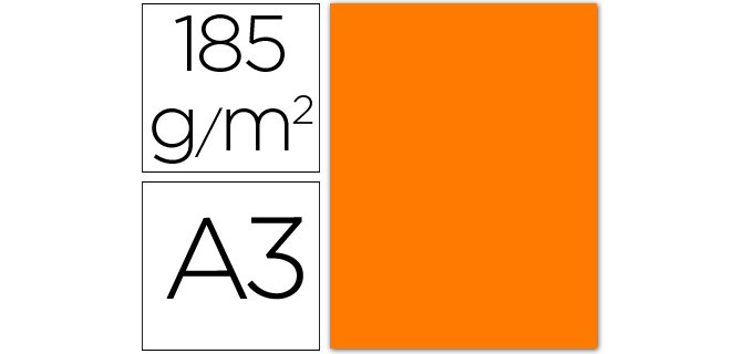 Cartulina fluorescente A3 250 g Guarro - Paquete de 50