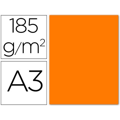Cartulina guarro din a3 naranja fluorescente 250 grs paquete 50 hojas