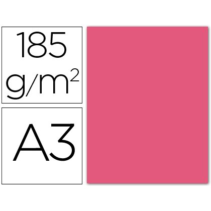 Cartulina guarro din a3 fucsia fluorescente 250 grs paquete 50 hojas