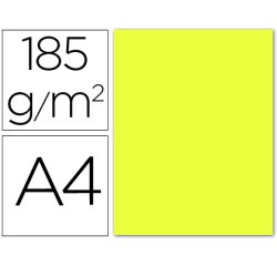 Cartulina guarro din a4 amarillo limon 185 gr paquete 50 hojas