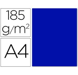 Cartulina guarro din a4 azul ultramar 185 gr paquete 50 hojas