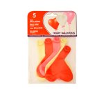 Globo 100% latex biodegradable con forma corazon bolsa de 5 unidades