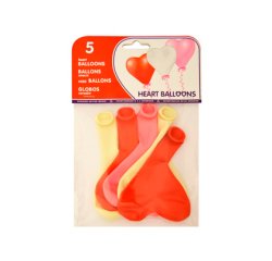 Globo 100% latex biodegradable con forma corazon bolsa de 5 unidades