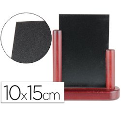Pizarra negra liderpapel doble cara de madera con superficie para rotuladores tipo tiza 10x15cm