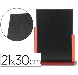 Pizarra negra liderpapel doble cara de madera con superficie para rotuladores tipo tiza 21x30cm
