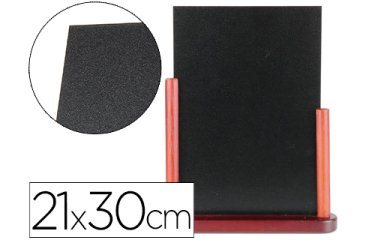 Pizarra negra liderpapel doble cara de madera con superficie para rotuladores tipo tiza 21x30cm