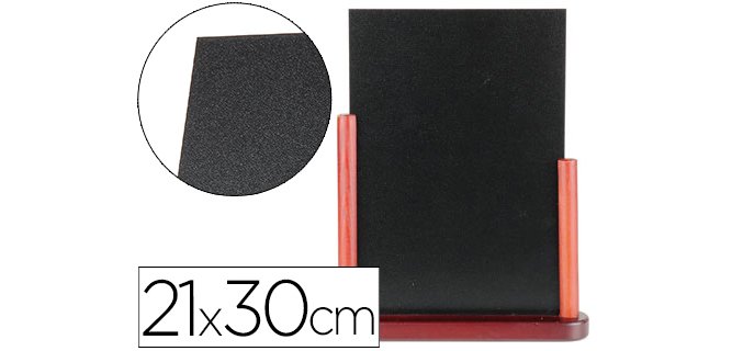 Pizarra negra liderpapel doble cara de madera con superficie para rotuladores tipo tiza 21x30 cm