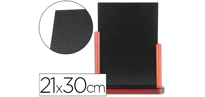 Pizarra negra liderpapel doble cara de madera con superficie para rotuladores tipo tiza 21x30cm
