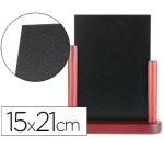 Pizarra negra liderpapel doble cara de madera con superficie para rotuladores tipo tiza 15x21cm