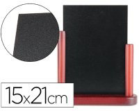 Pizarra negra liderpapel doble cara de madera con superficie para rotuladores tipo tiza 15x21cm