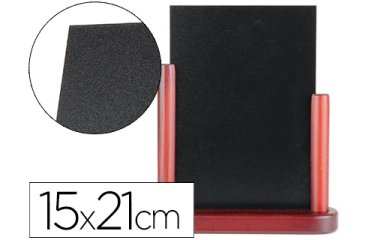 Pizarra negra liderpapel doble cara de madera con superficie para rotuladores tipo tiza 15x21 cm
