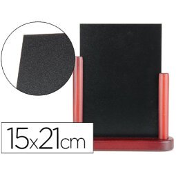 Pizarra negra liderpapel doble cara de madera con superficie para rotuladores tipo tiza 15x21cm