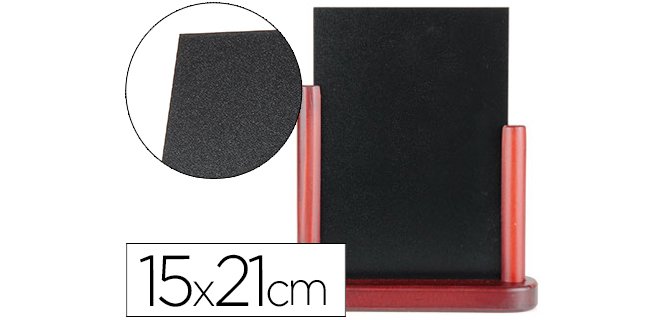 Pizarra negra liderpapel doble cara de madera con superficie para rotuladores tipo tiza 15x21 cm