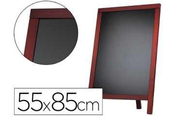 Pizarra negra liderpapel caballete y marco de madera con superficie para rotuladores tipo tiza 55x85cm