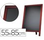 Pizarra negra liderpapel caballete y marco de madera con superficie para rotuladores tipo tiza 55x85cm