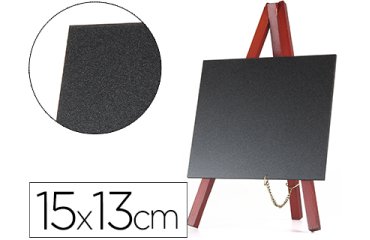 Pizarra negra liderpapel caballete madera superficie para rotuladores tipo tiza 15x13 cm pack de 3 unidades