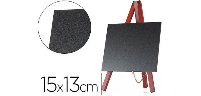 Pizarra negra liderpapel caballete madera superficie para rotuladores tipo tiza 15x13 cm pack de 3 unidades