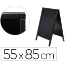 Pizarra negra liderpapel caballete doble cara de madera con superficie para rotuladores tipo tiza 55x85 cm