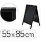 Pizarra negra liderpapel caballete doble cara de madera con superficie para rotuladores tipo tiza 55x85 cm