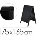 Pizarra negra liderpapel caballete doble cara de madera con superficie para rotuladores 75x135 cm