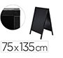 Pizarra negra liderpapel caballete doble cara de madera con superficie para rotuladores 75x135 cm