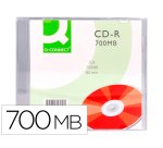 Cd-r q-connect capacidad 700mb duracion 80min velocidad 52x caja slim