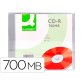 Cd-r q-connect capacidad 700mb duracion 80min velocidad 52x caja slim