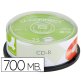 Cd-r q-connect capacidad 700mb duracion 80min velocidad 52x bote de 25 unidades