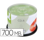 Cd-r q-connect capacidad 700mb duracion 80min velocidad 52x bote de 50 unidades