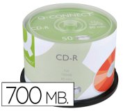 Cd-r q-connect capacidad 700mb duracion 80min velocidad 52x bote de 50 unidades