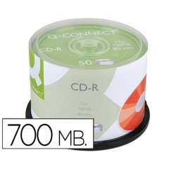 Cd-r q-connect capacidad 700mb duracion 80min velocidad 52x bote de 50 unidades